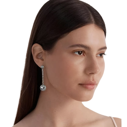 Mimco Sparkle Drop Earrings Silver + Dust Bag