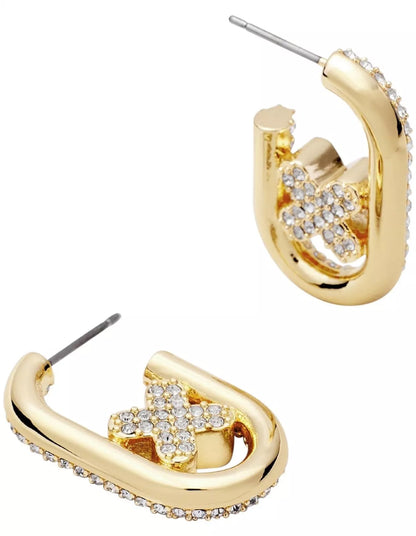 Mimco Everly Oval Hoop Earrings + Dust Bag