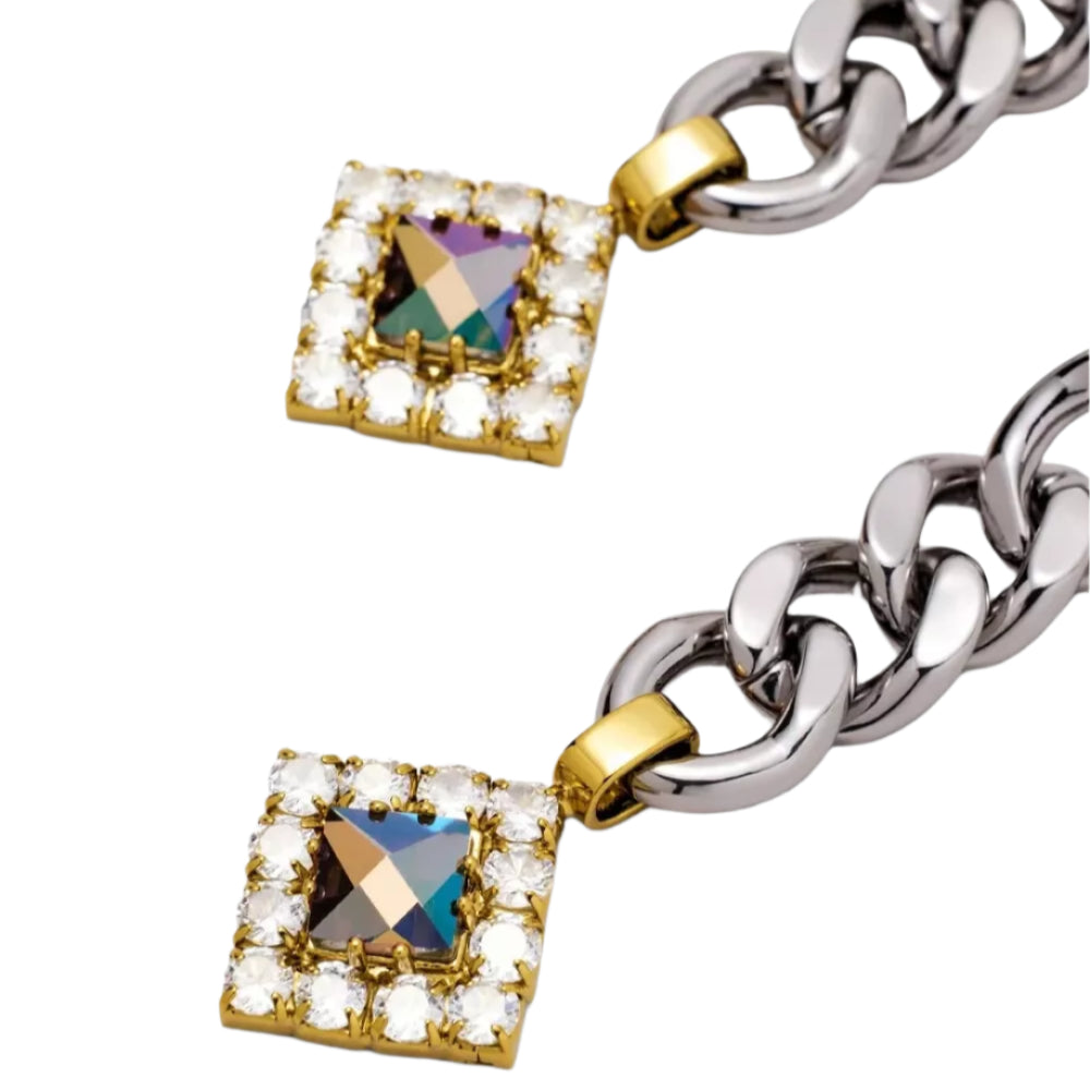 Mimco Space Dust Drop Earrings Gold/Silver + Dust Bag