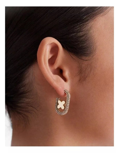 Mimco Everly Oval Hoop Earrings + Dust Bag