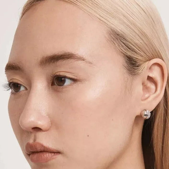Mimco Carnaby Earrings Studs SILVER + MIMCO Dust Bag