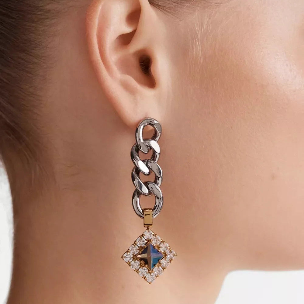 Mimco Space Dust Drop Earrings Gold/Silver + Dust Bag