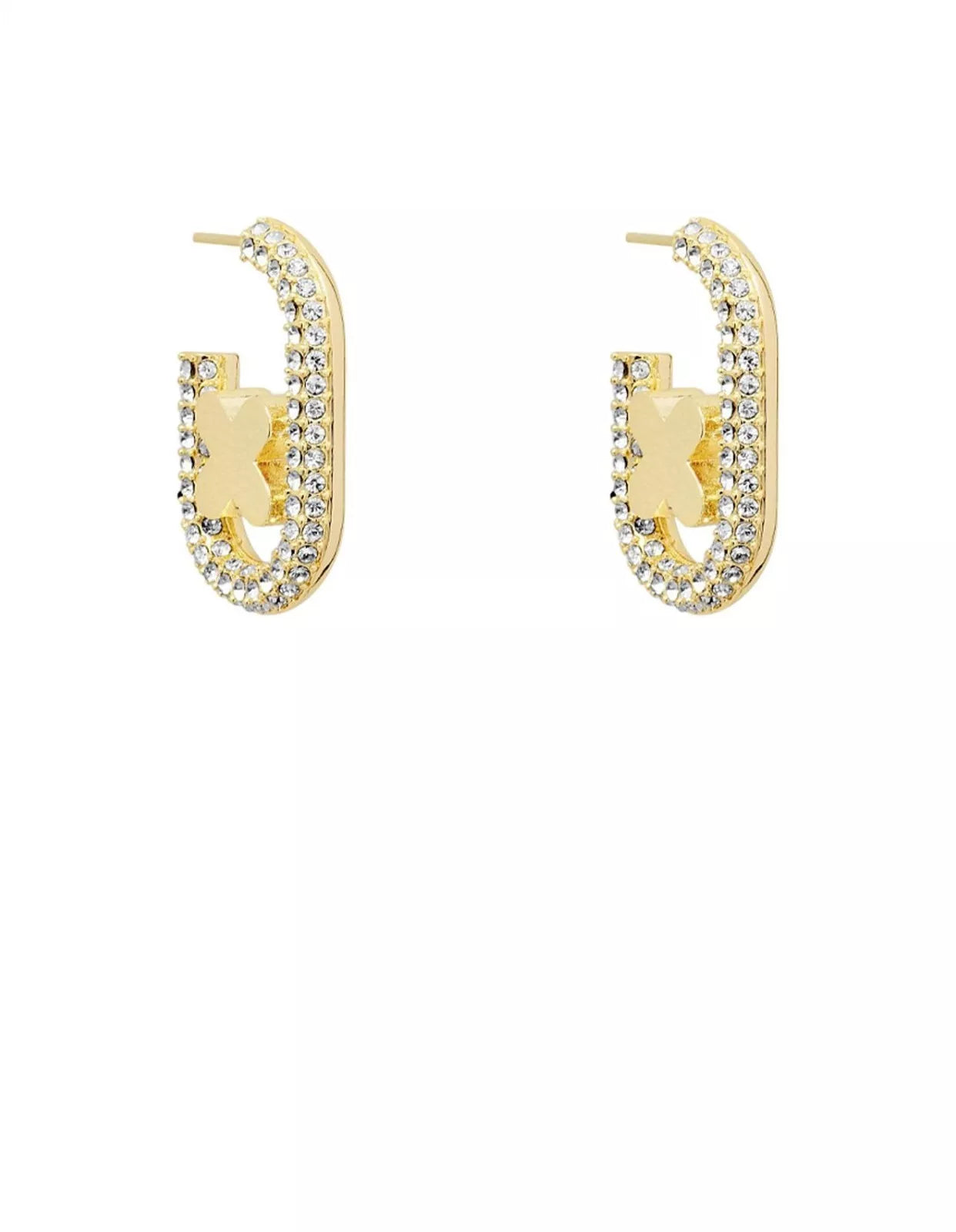 Mimco Everly Oval Hoop Earrings + Dust Bag