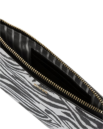 Mimco Classico Shoulder Bag - Black Zebra With Leather Strap