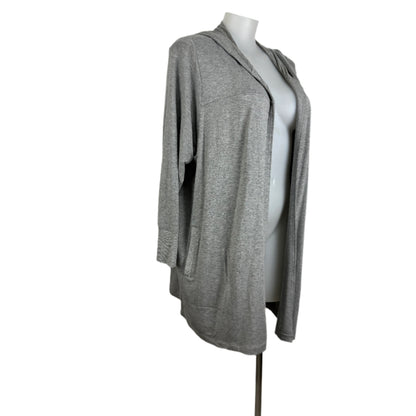 Autograph Long Grey Soft Jersey Hooded Open Jacket Size 22