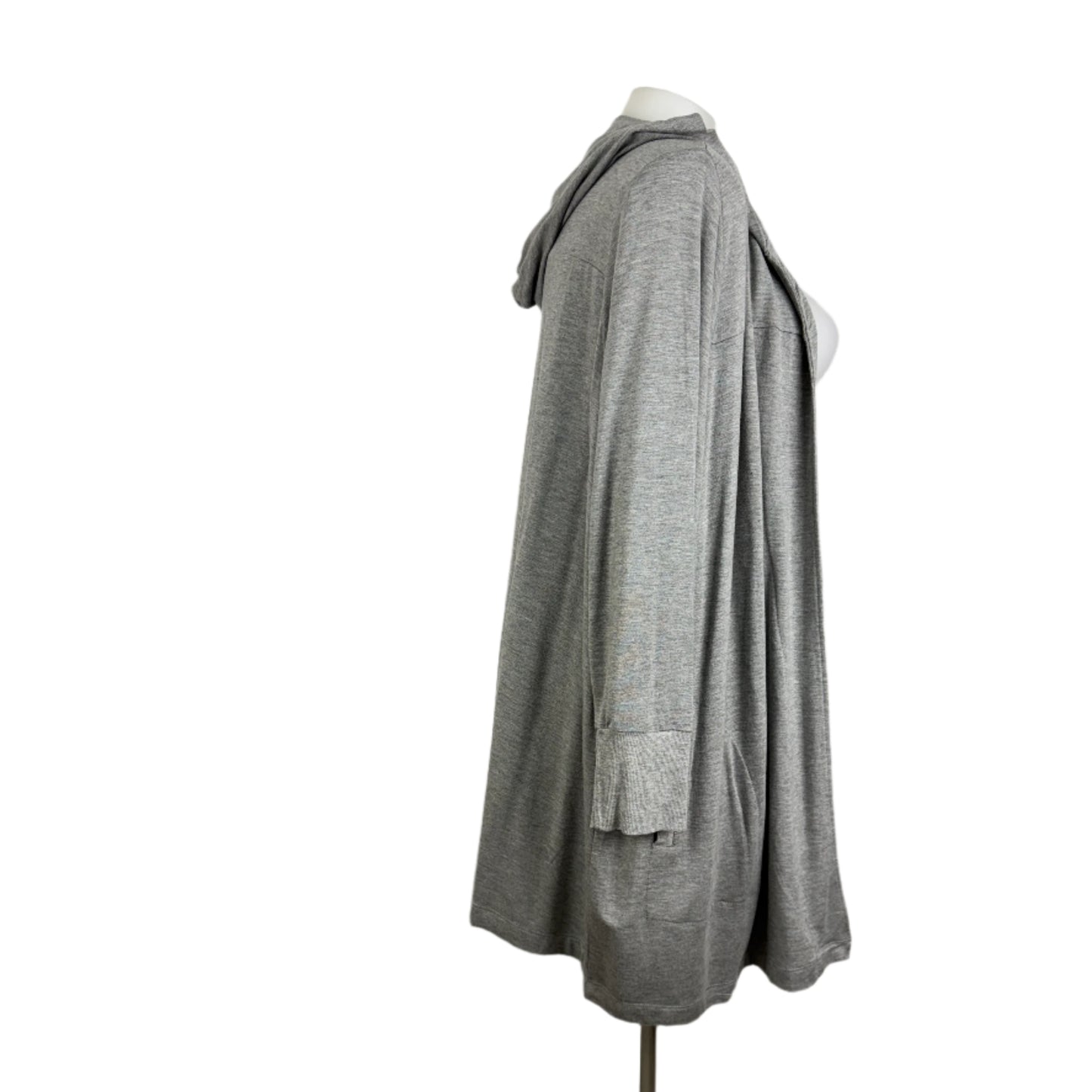 Autograph Long Grey Soft Jersey Hooded Open Jacket Size 22