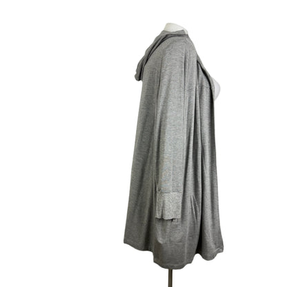 Autograph Long Grey Soft Jersey Hooded Open Jacket Size 22
