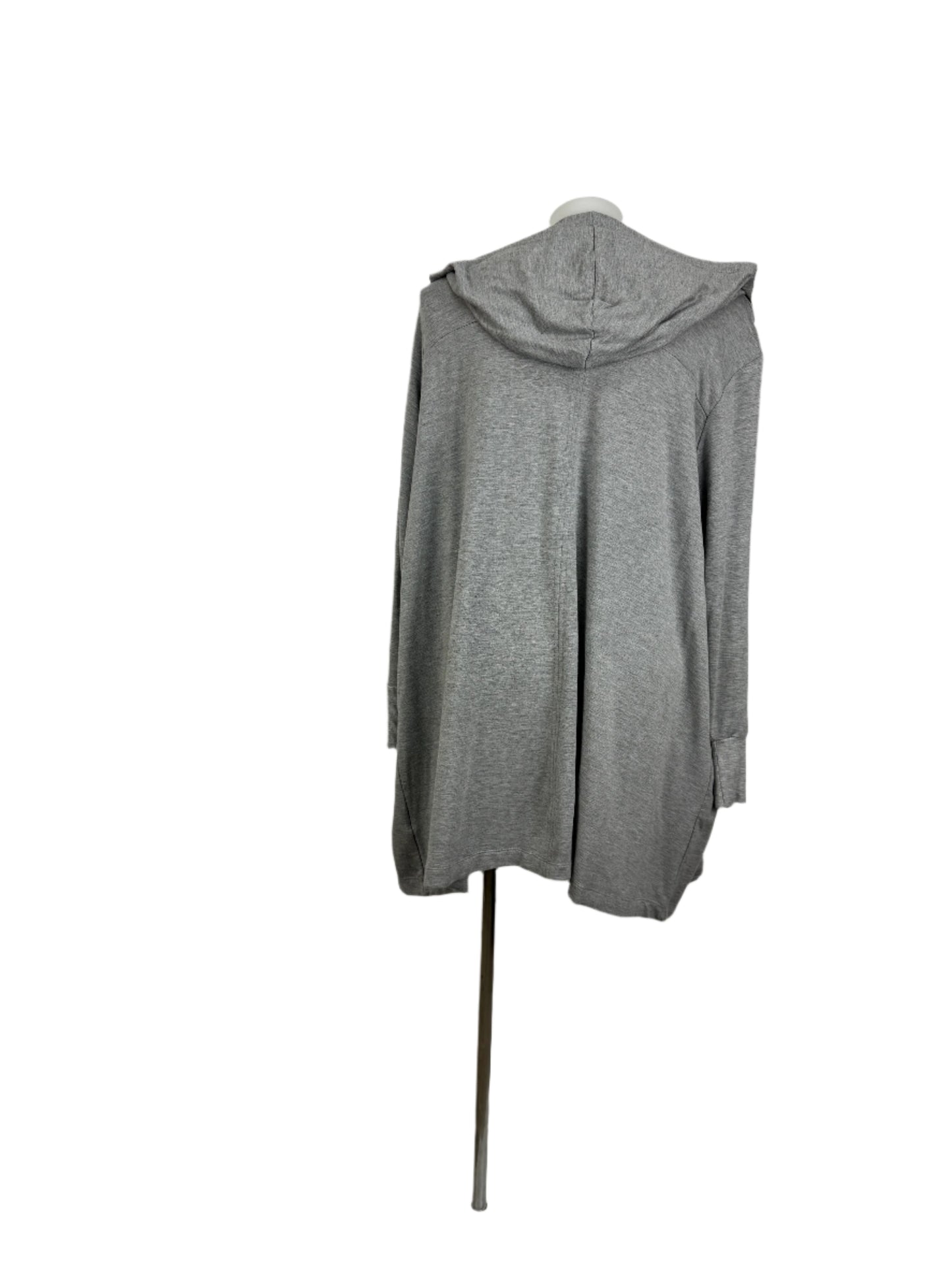 Autograph Long Grey Soft Jersey Hooded Open Jacket Size 22