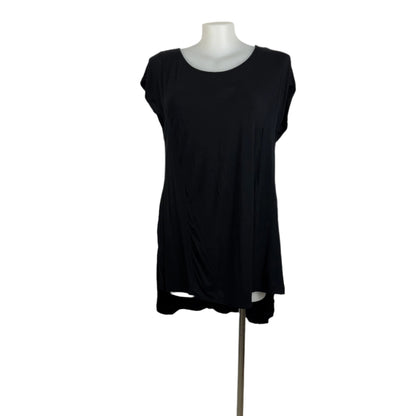 Spicy Sugar Black Viscose Short Sleeve Hi-Lo Dress Size 16
