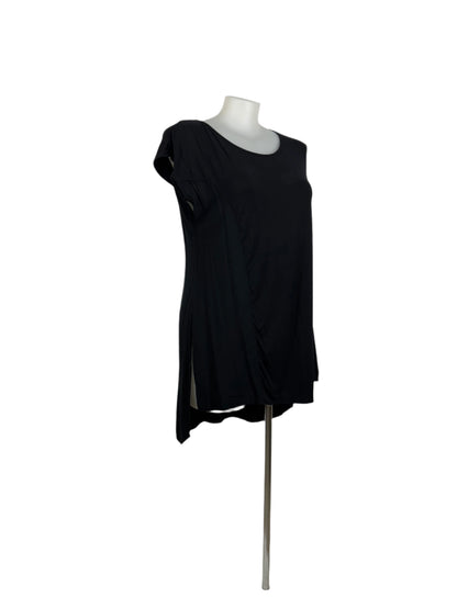 Spicy Sugar Black Viscose Short Sleeve Hi-Lo Dress Size 16