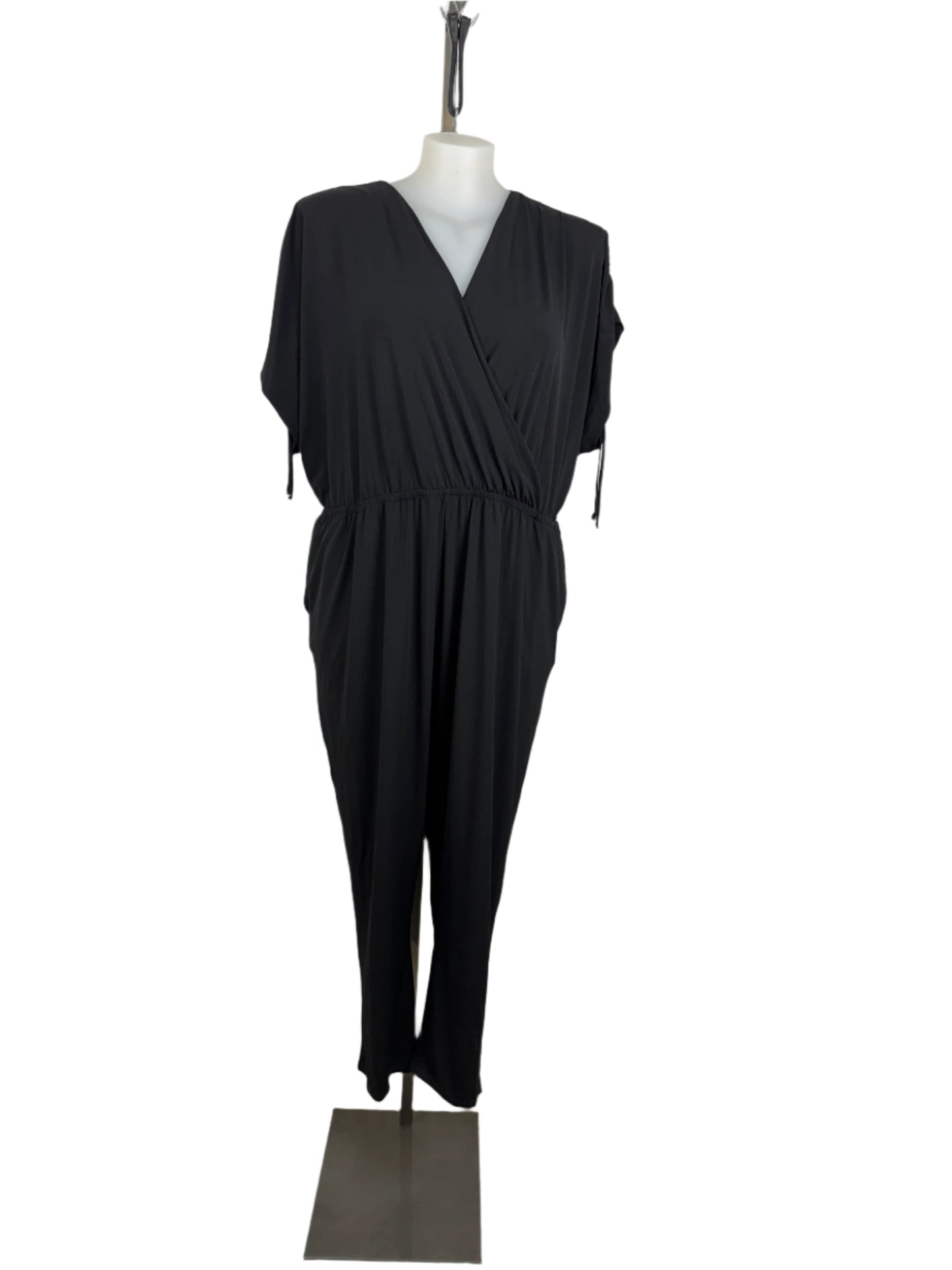 Sara Black Knit Stretch Jumpsuit Size 22 Brand New