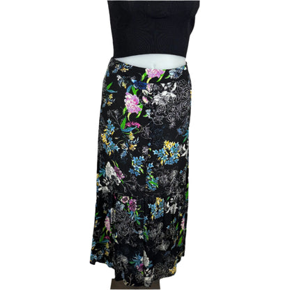 Rockmans Black Floral Spanish-Inspired Skirt Size 16