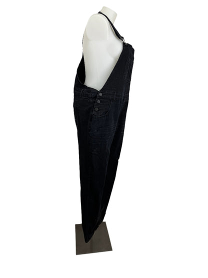 City Chic Distressed Cotton Denim Overalls Size 18