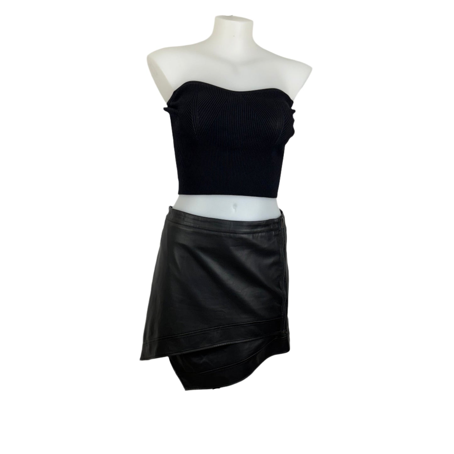 Pink Dusk Faux Leather Asym Mini Skirt Size 20