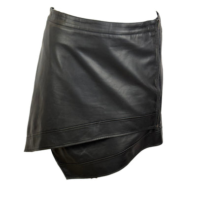 Pink Dusk Faux Leather Asym Mini Skirt Size 20
