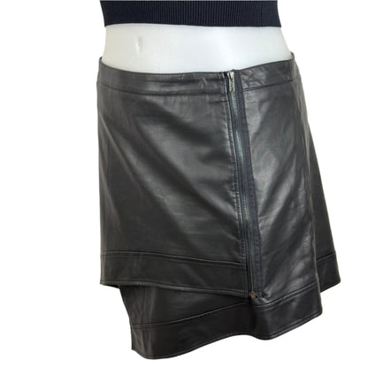 Pink Dusk Faux Leather Asym Mini Skirt Size 20