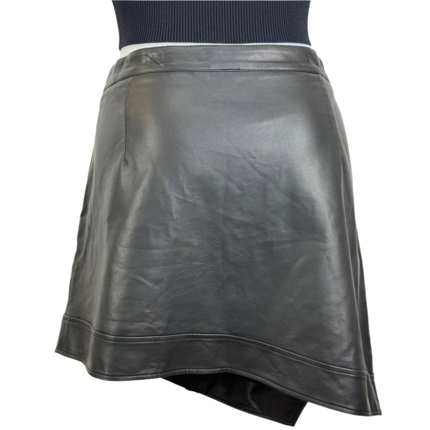 Pink Dusk Faux Leather Asym Mini Skirt Size 20