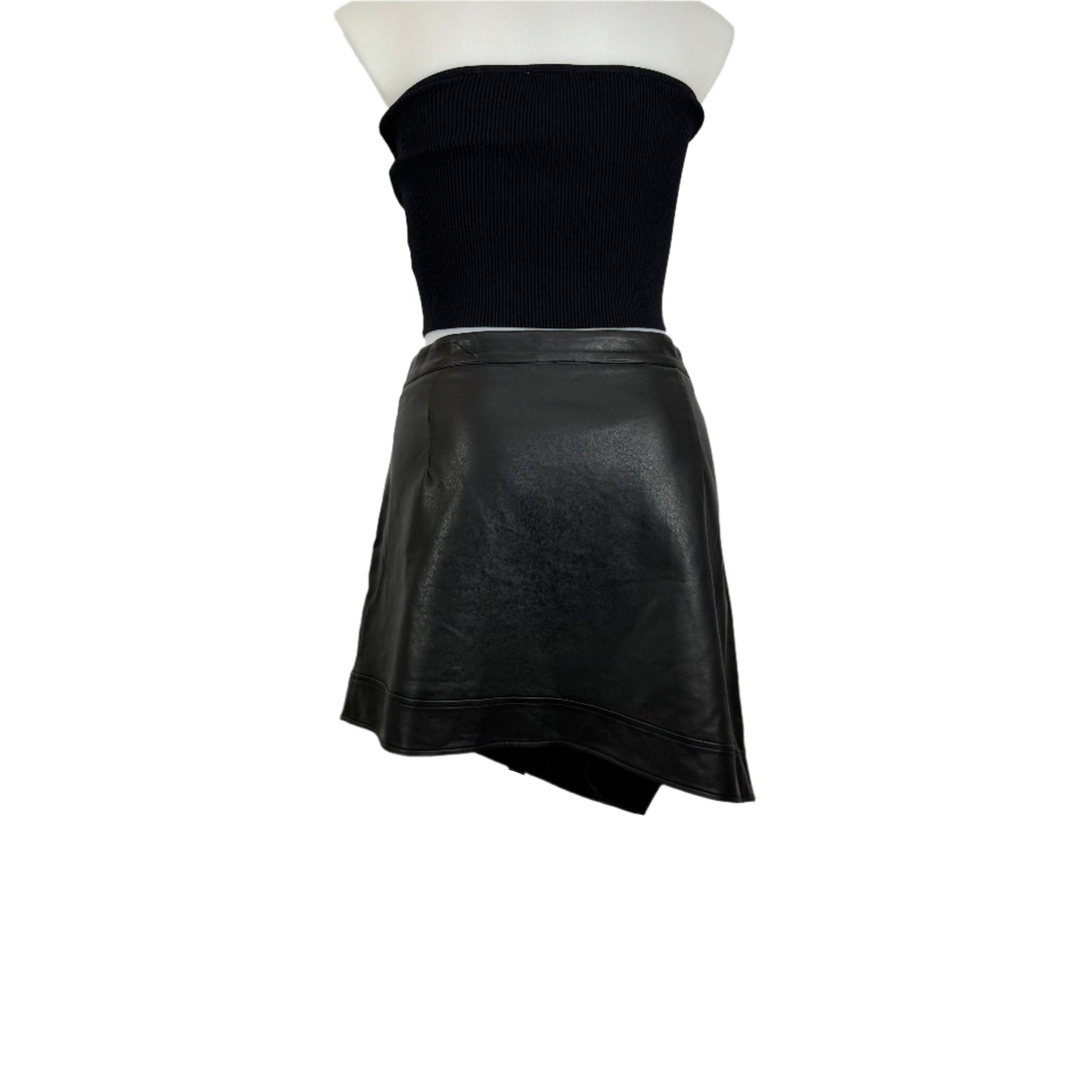 Pink Dusk Faux Leather Asym Mini Skirt Size 20