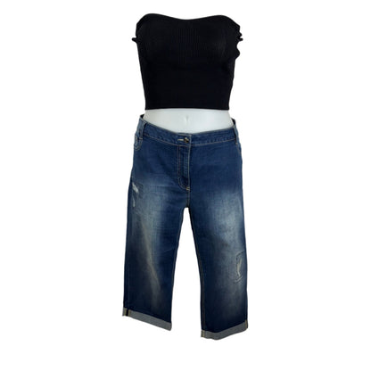 Virtuelle Denim Stretch Distressed Cropped Jeans Size 20