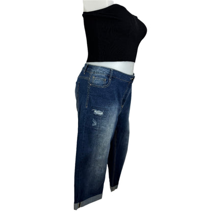 Virtuelle Denim Stretch Distressed Cropped Jeans Size 20