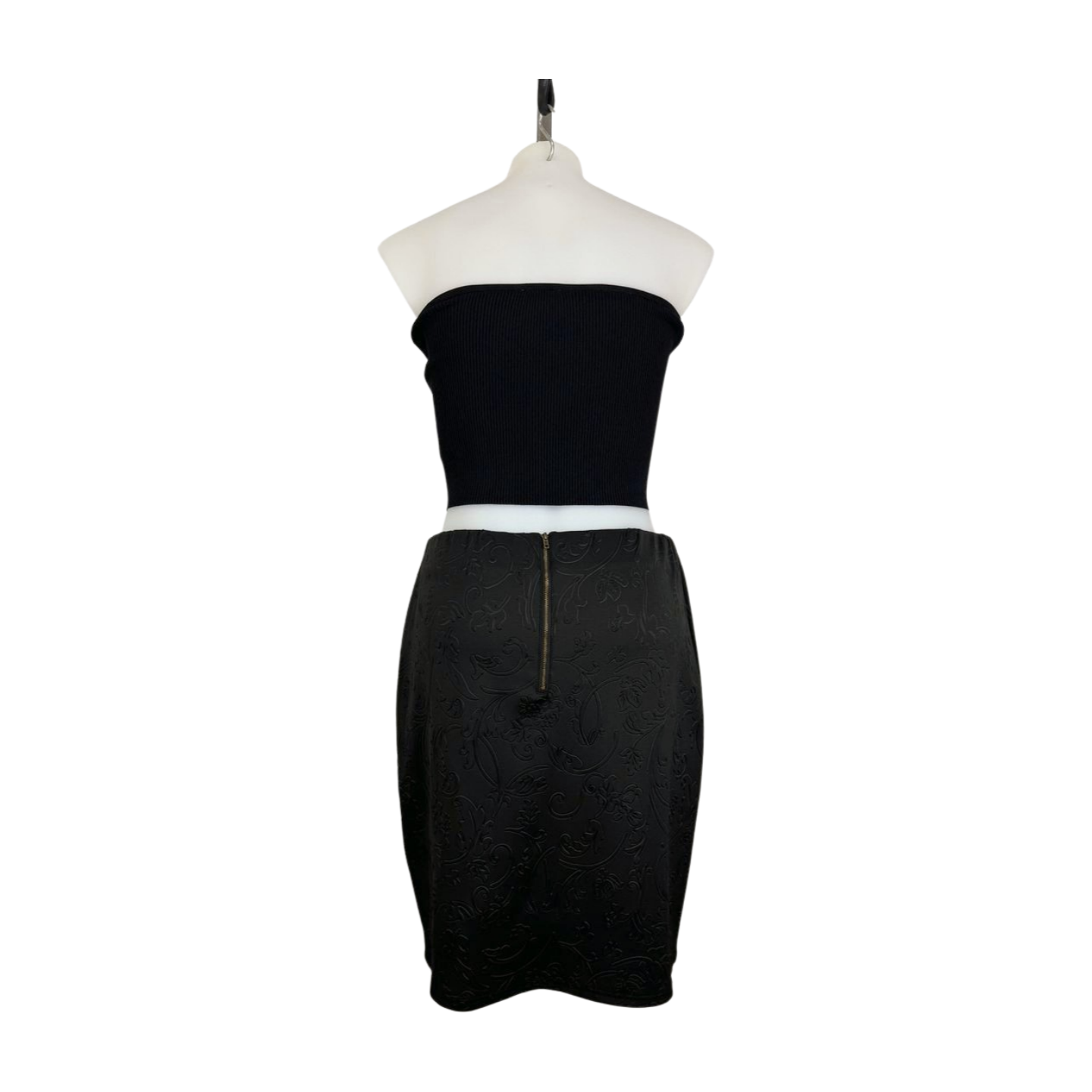 Avella Black Stretch Skirt – Fleur De Lis Print Size 18