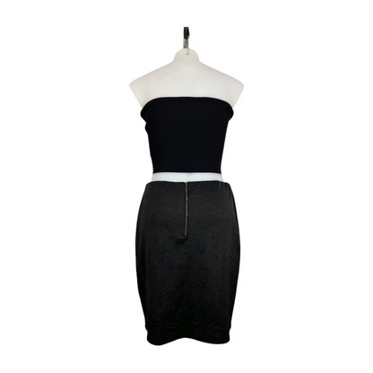 Avella Black Stretch Skirt – Fleur De Lis Print Size 18