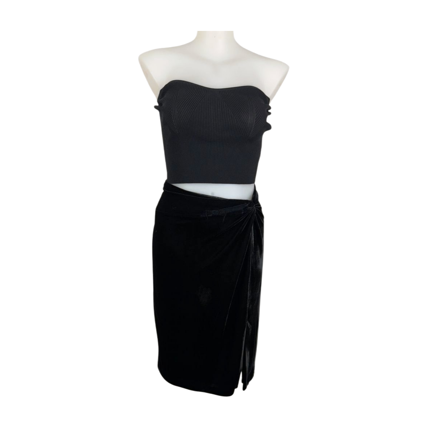Next Black Velvet Twist Front Skirt Brand New Size 20