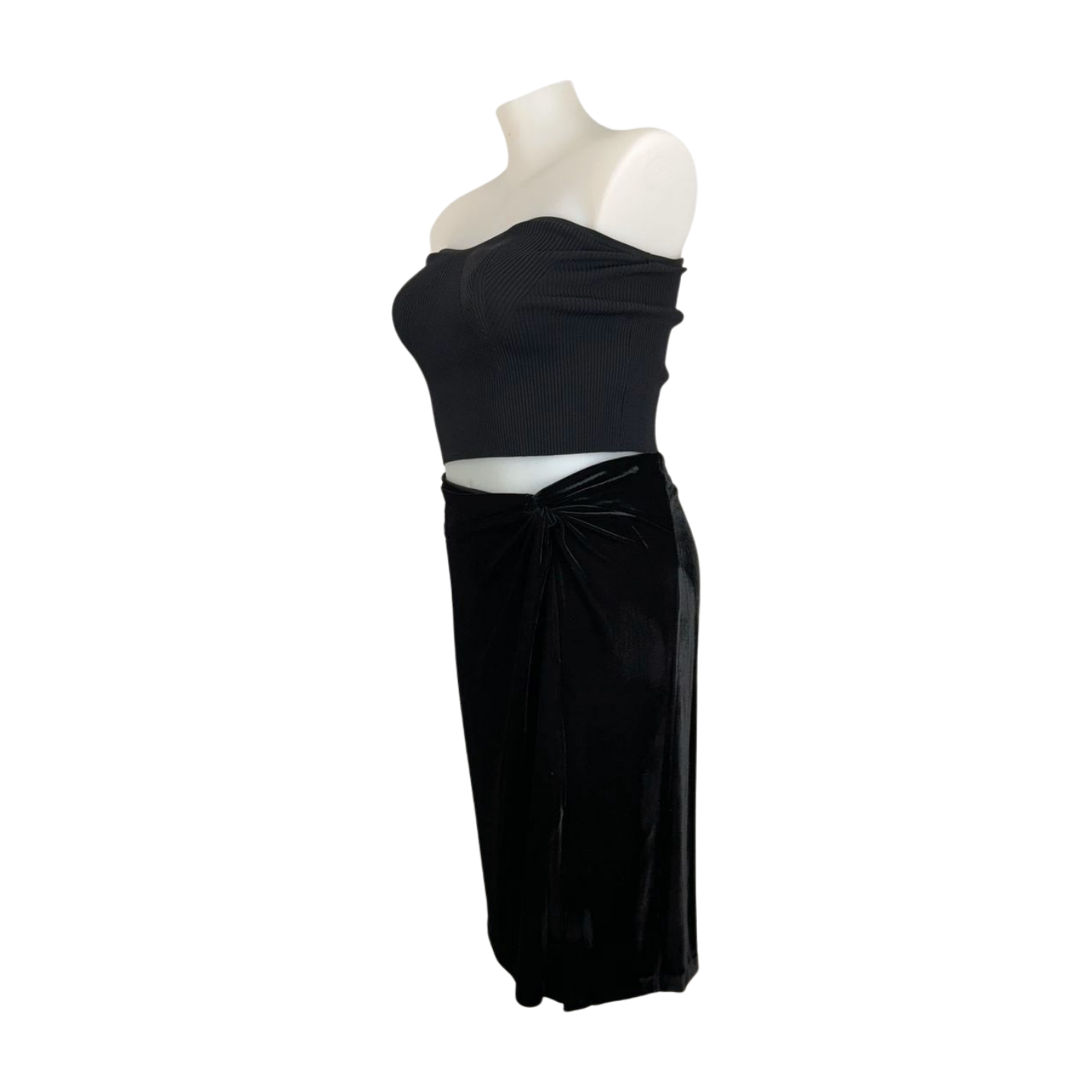 Next Black Velvet Twist Front Skirt Brand New Size 20