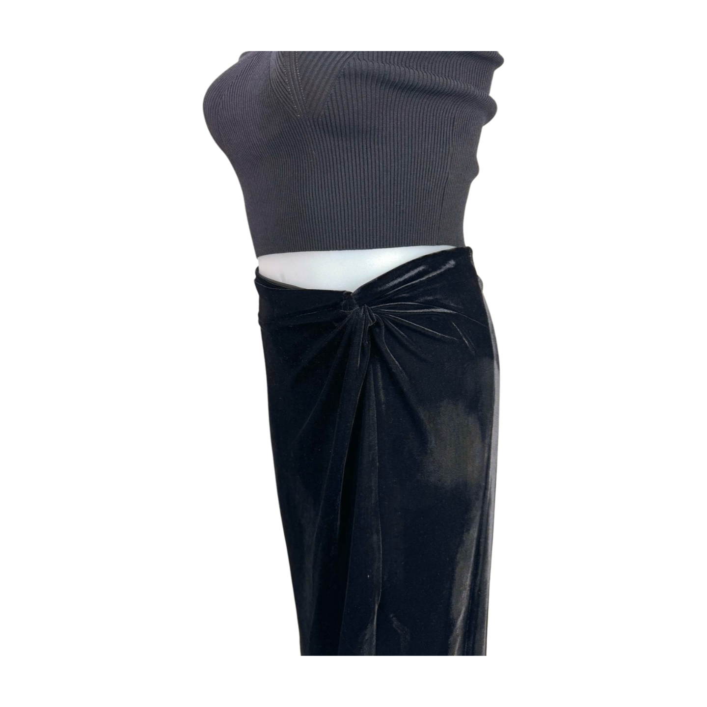Next Black Velvet Twist Front Skirt Brand New Size 20