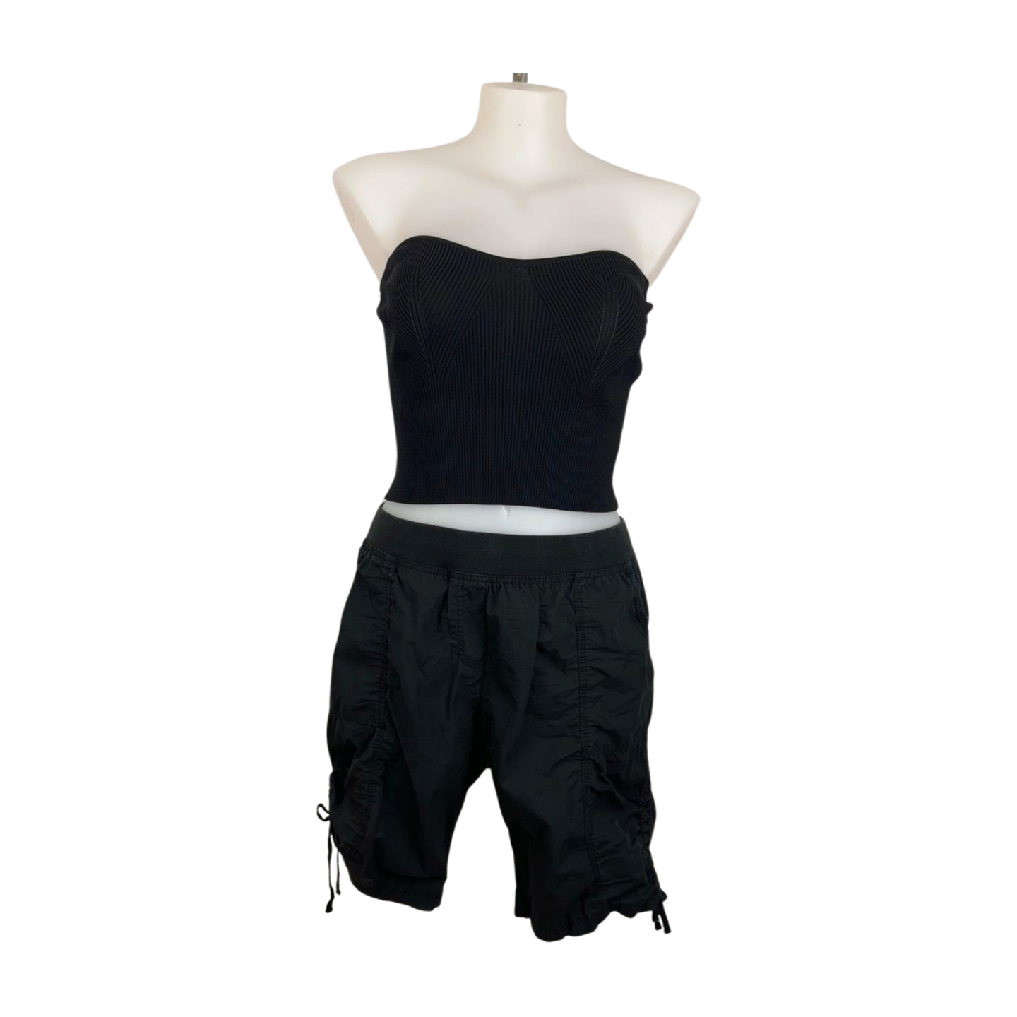 Autograph Black Cotton Cargo Shorts Size 18