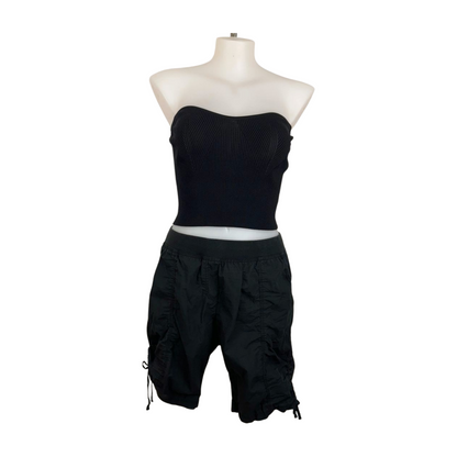 Autograph Black Cotton Cargo Shorts Size 18