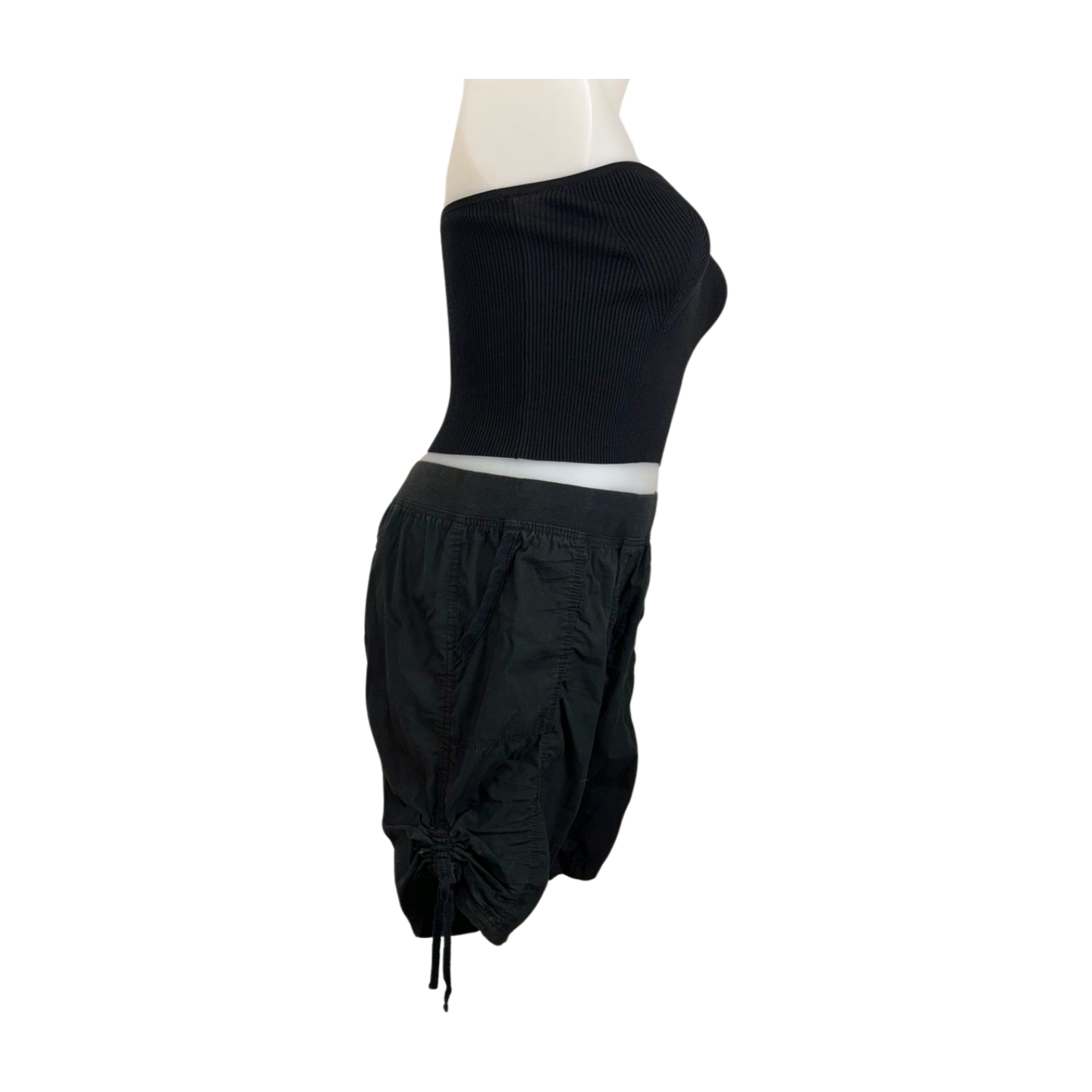 Autograph Black Cotton Cargo Shorts Size 18