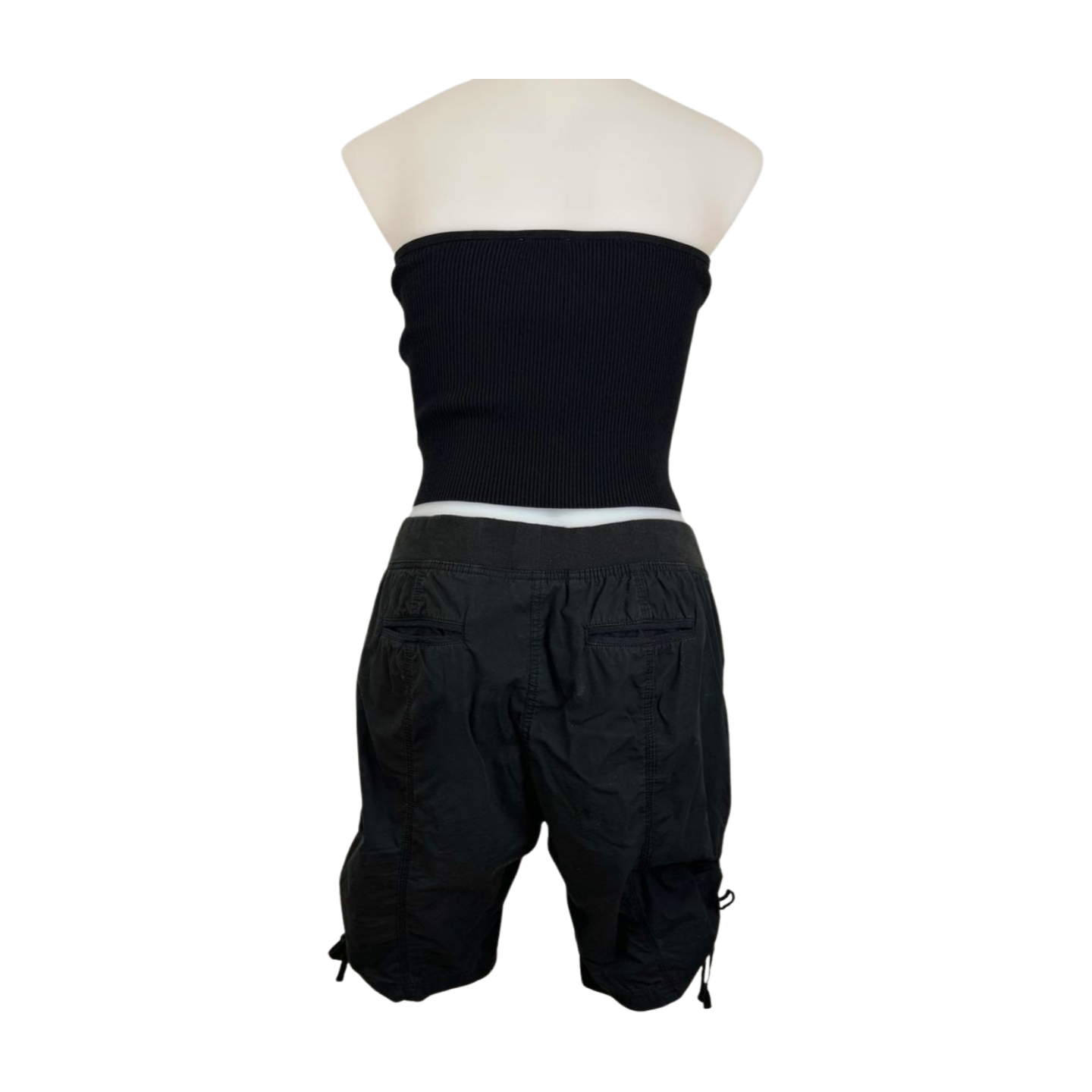 Autograph Black Cotton Cargo Shorts Size 18