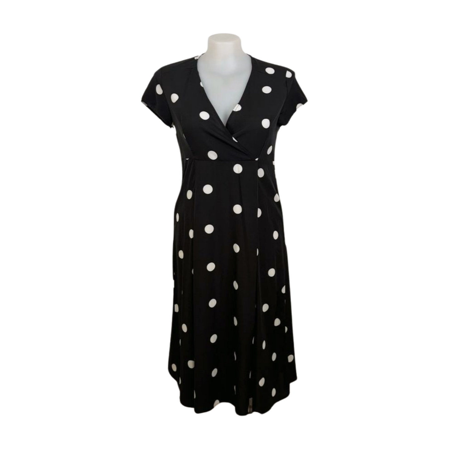Zanzea Black White Polka Dot Dress Size 16