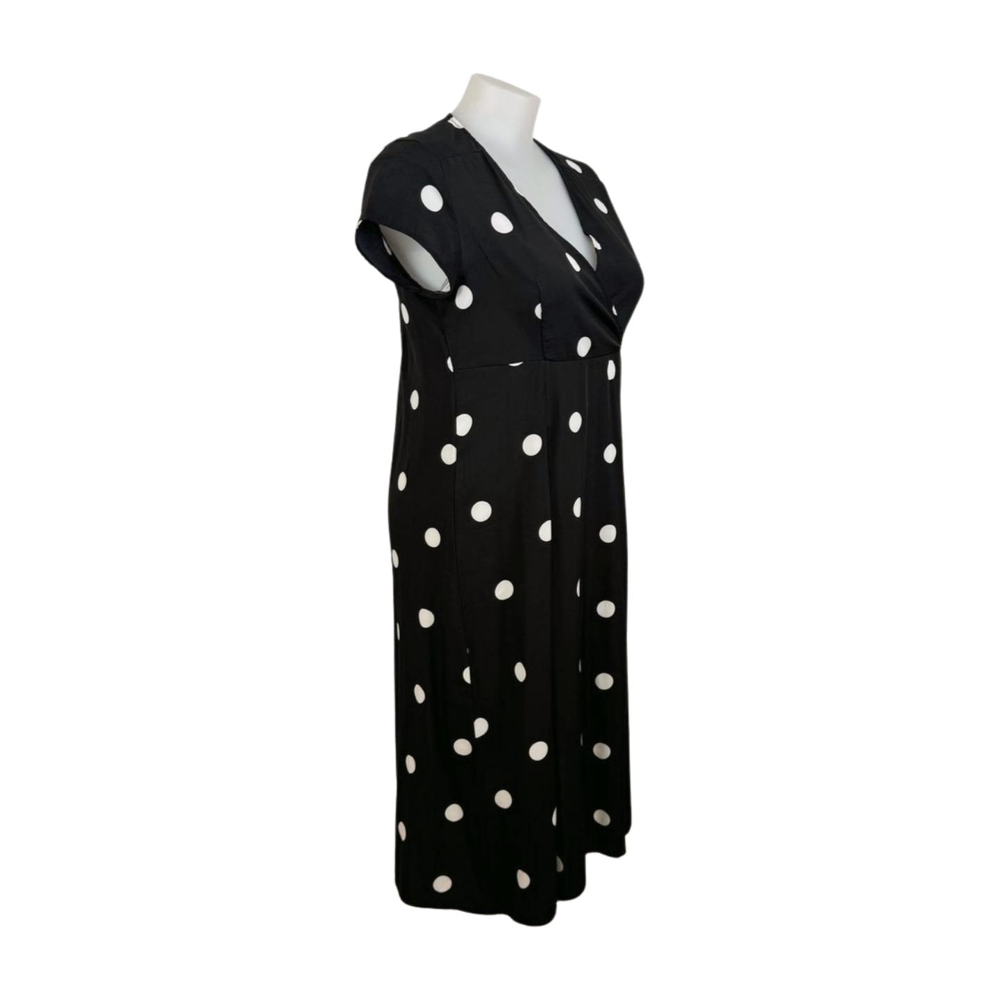 Zanzea Black White Polka Dot Dress Size 16