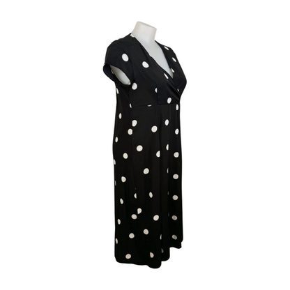 Zanzea Black White Polka Dot Dress Size 16