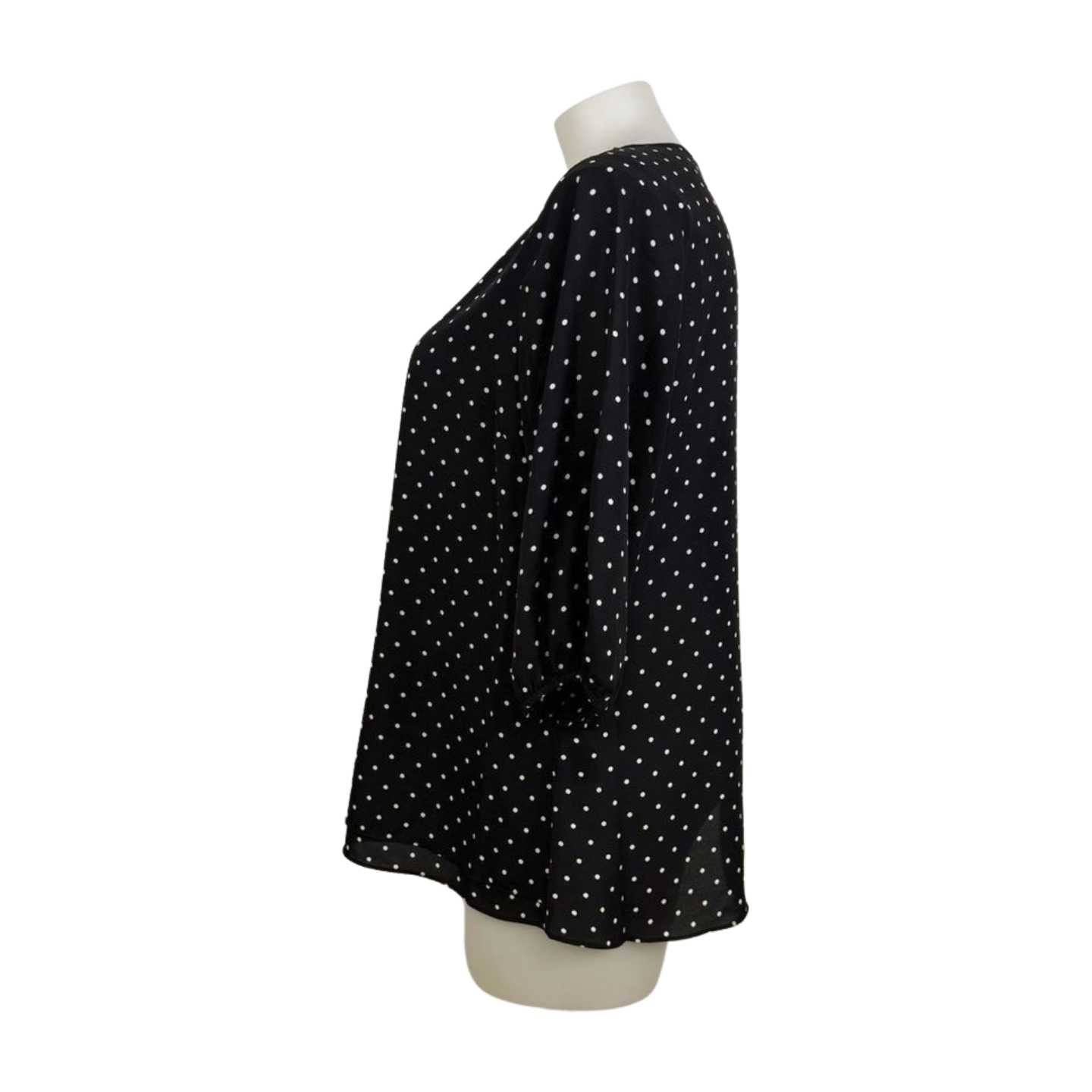 City Chic Polkadot Mono Zip-Front Top Size 18