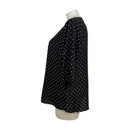 City Chic Polkadot Mono Zip-Front Top Size 18