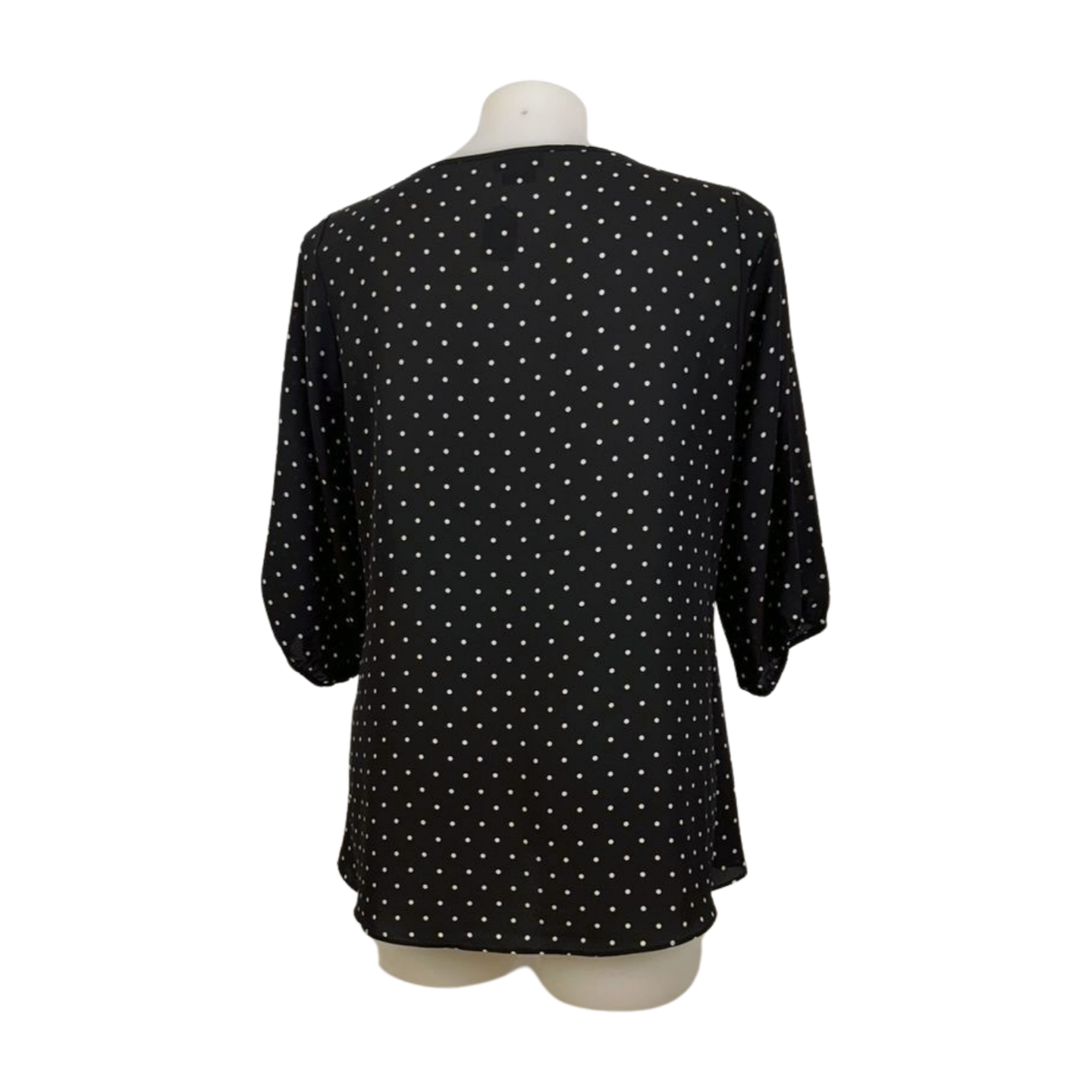 City Chic Polkadot Mono Zip-Front Top Size 18