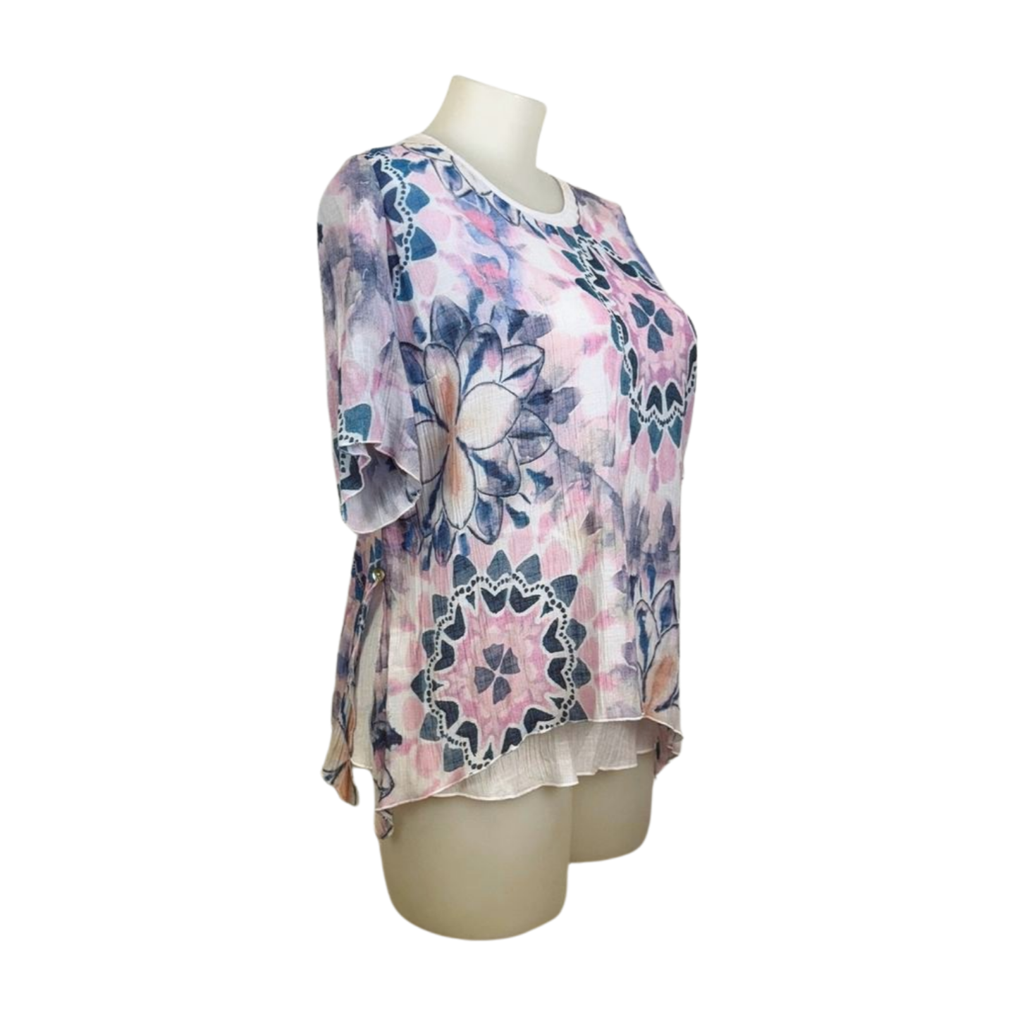 Virtuelle Crushed Print Layered Top Size 18