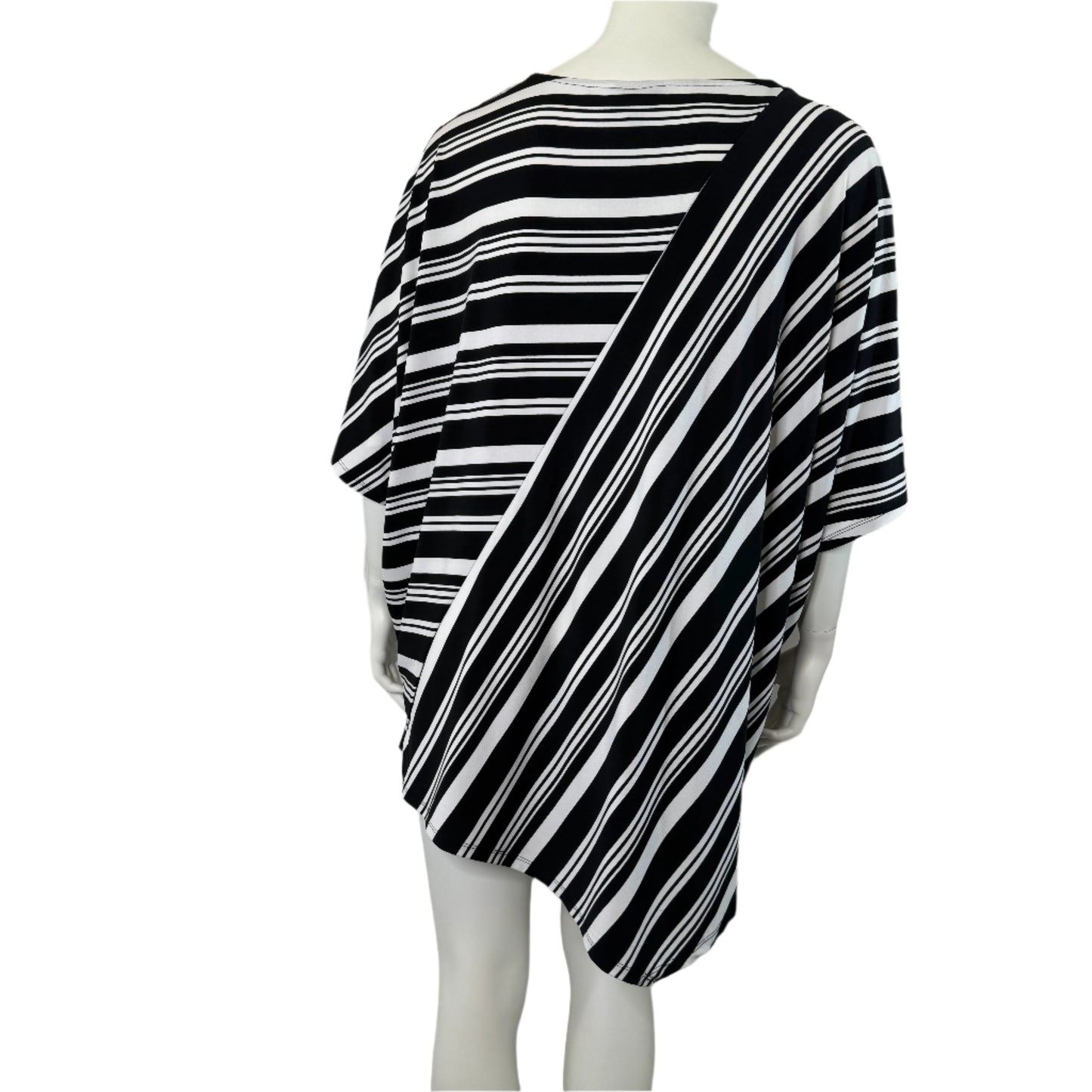 Autograph Striped Asymmetrical Batwing Tunic – Size 24