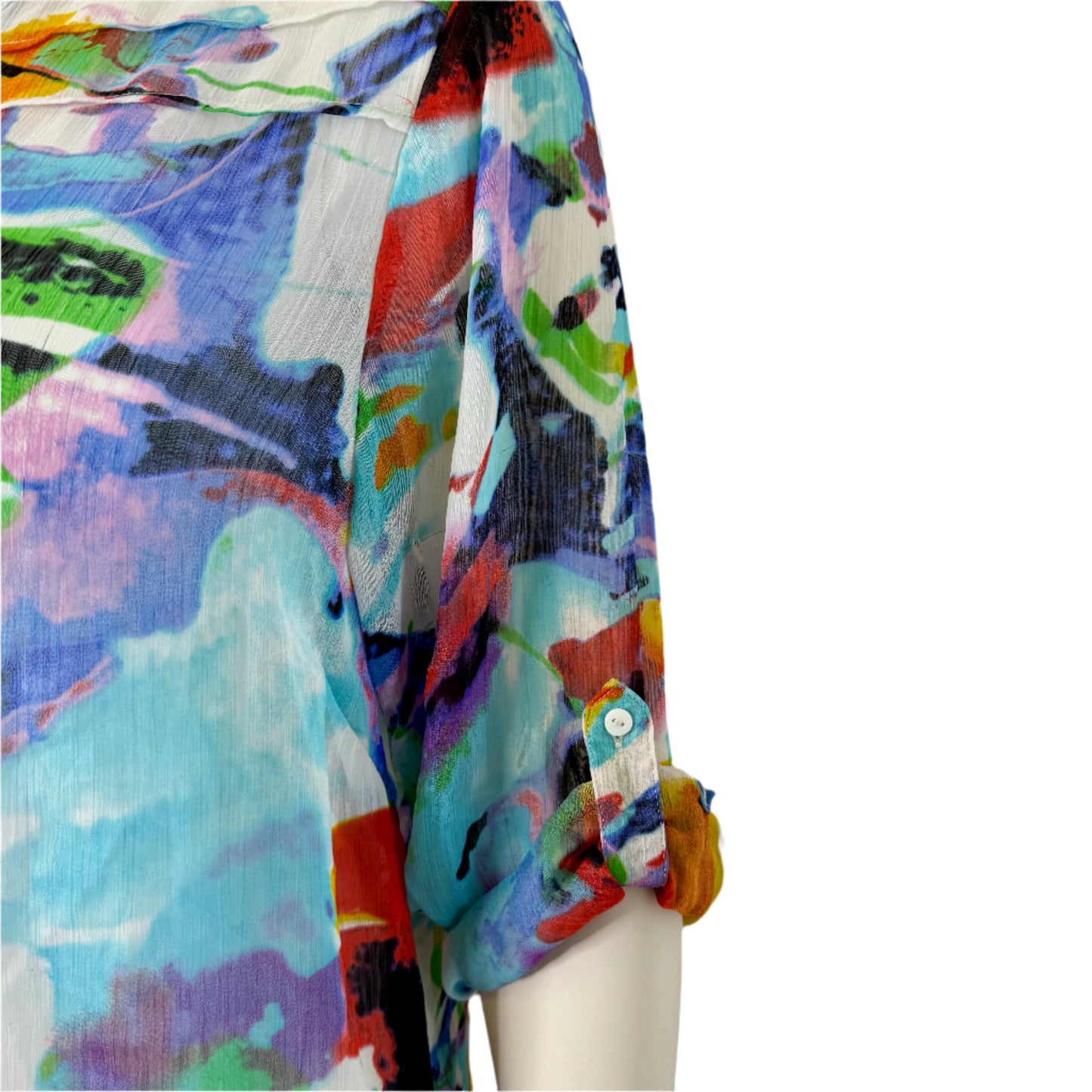 Yarra Trail Sheer Button-Up Sleeve Blouse - Size 24