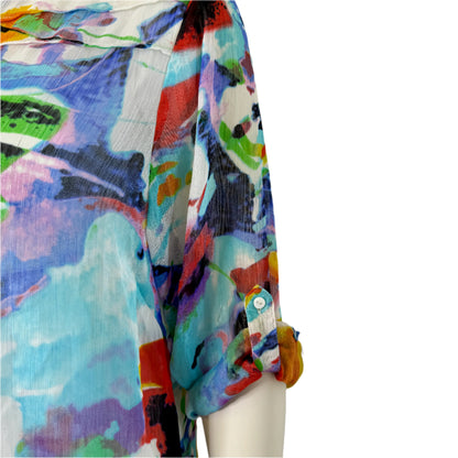 Yarra Trail Sheer Button-Up Sleeve Blouse - Size 24