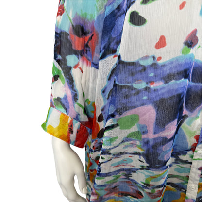 Yarra Trail Sheer Button-Up Sleeve Blouse - Size 24