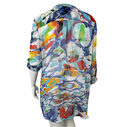 Yarra Trail Sheer Button-Up Sleeve Blouse - Size 24