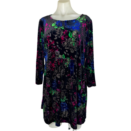 Taking Shape Velvet Pattern Tunic Dress - Size 14
