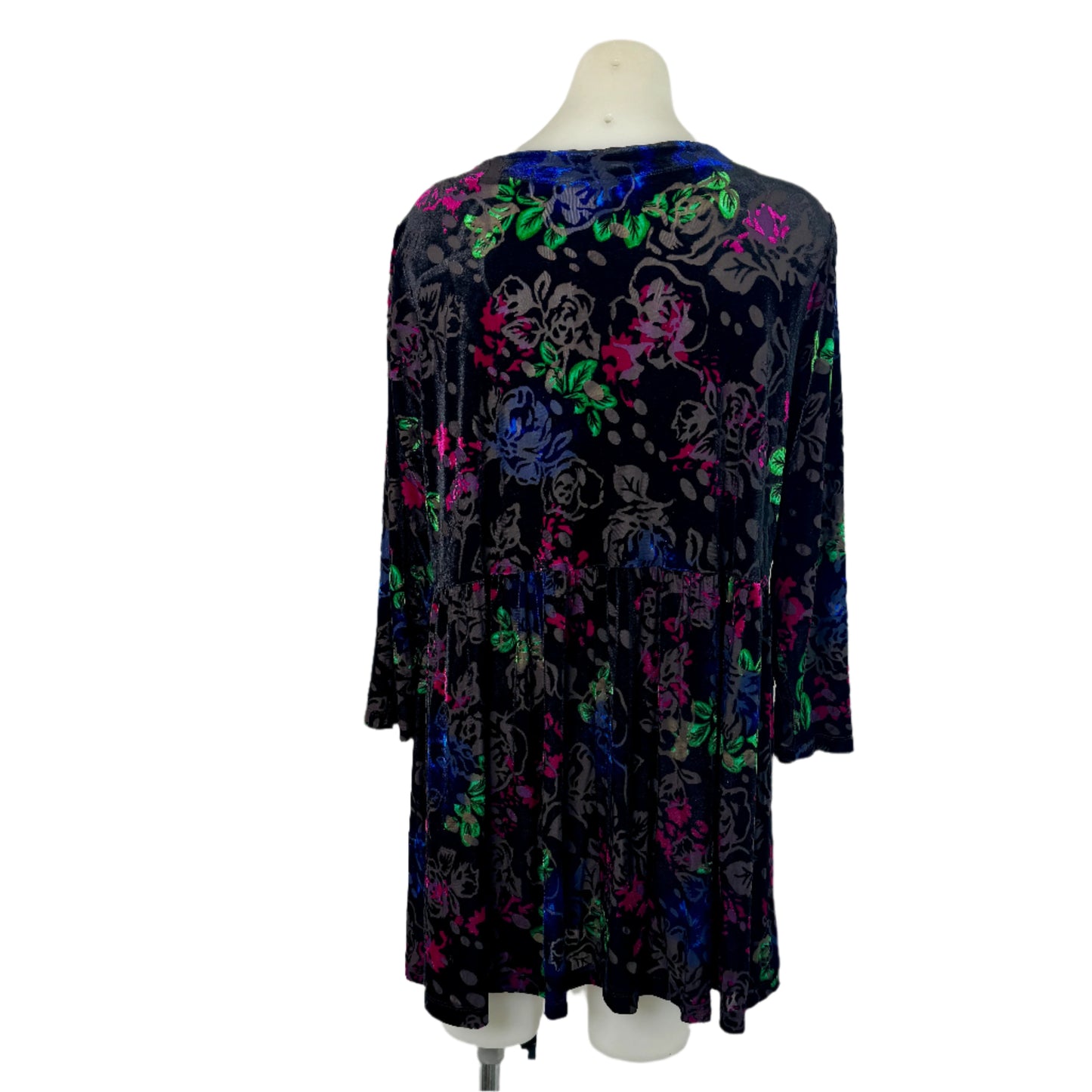 Taking Shape Velvet Pattern Tunic Dress - Size 14