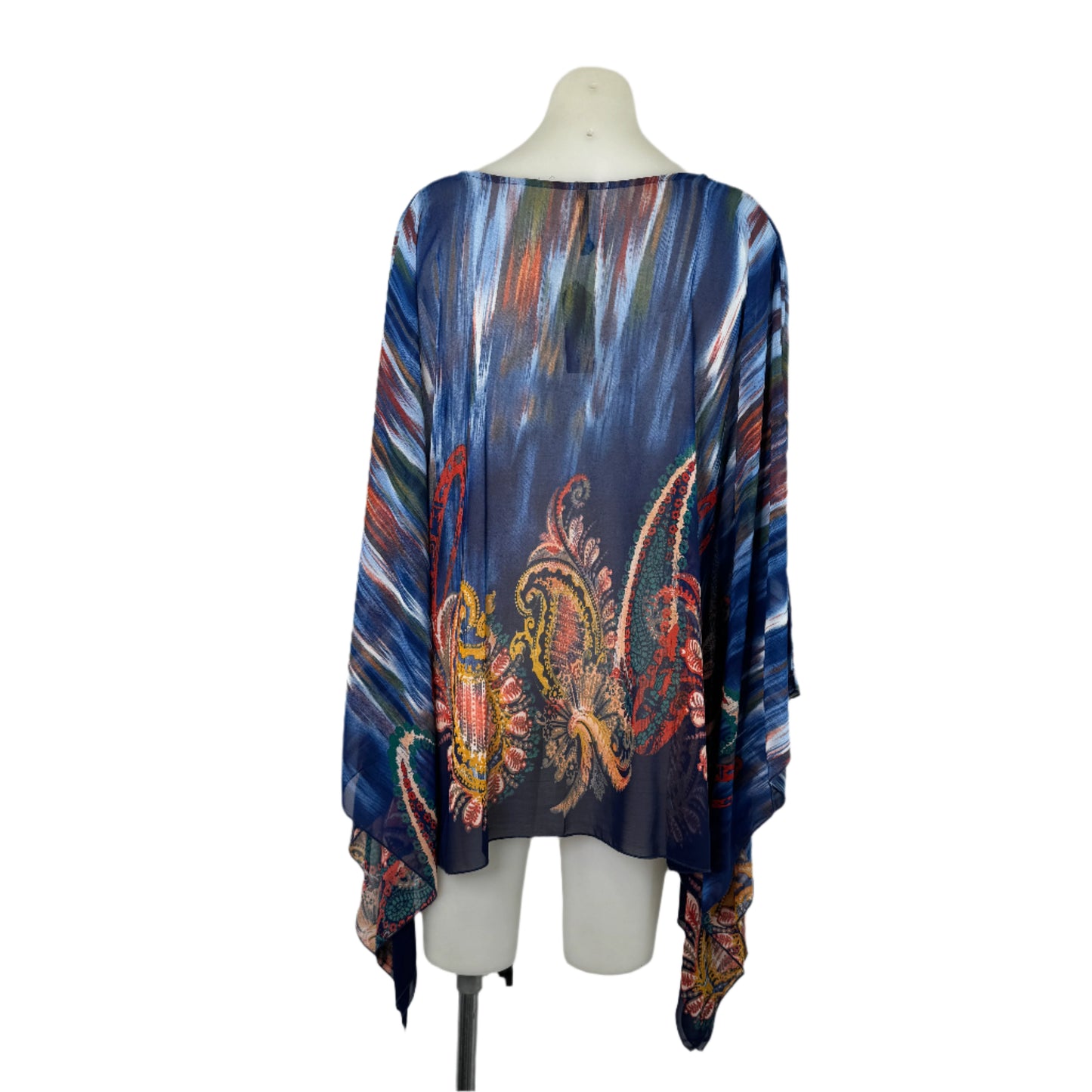Batwing Sheer Pattern Mini Kaftan by Crossroads - Size 14