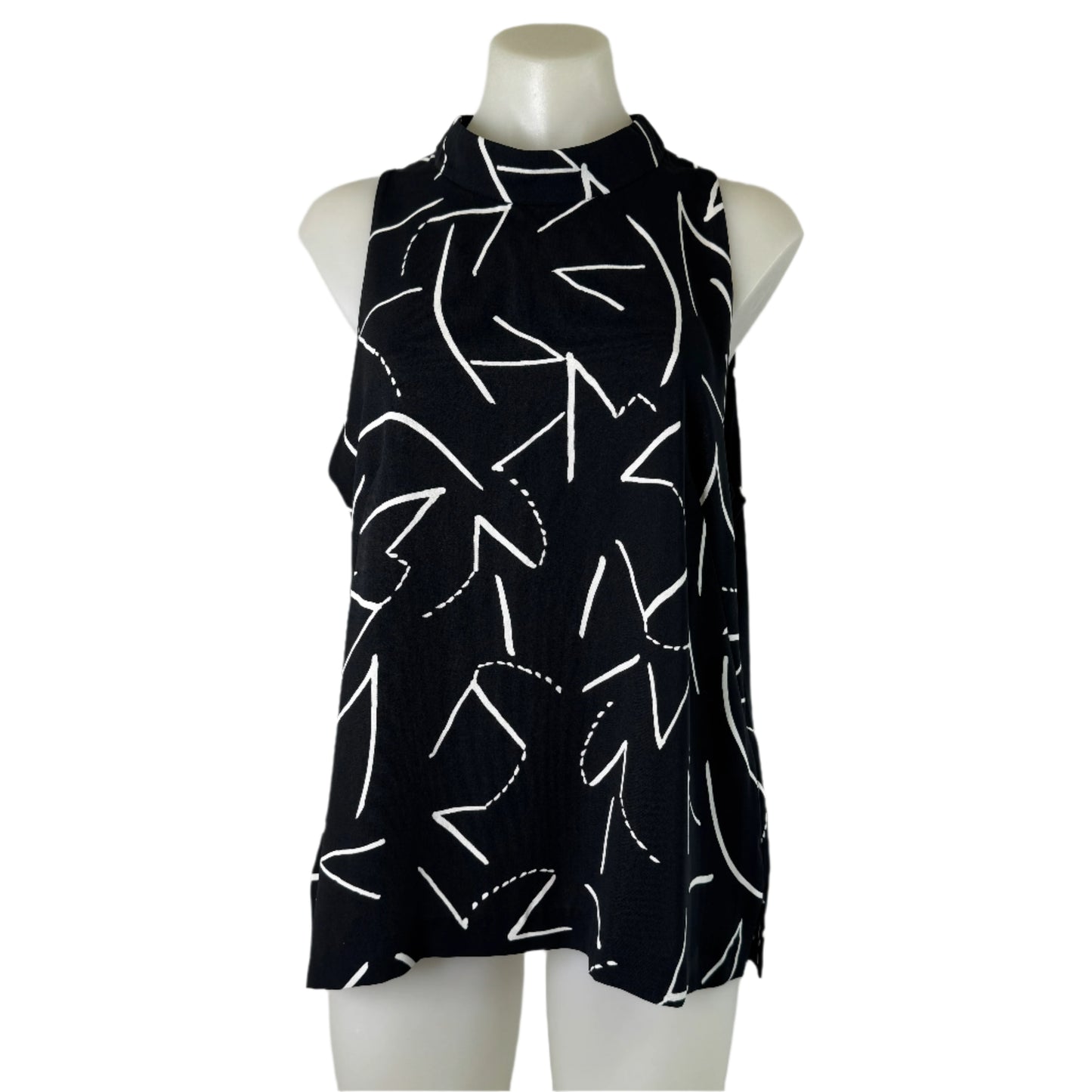 Veronika Maine Sleeveless Black Top - Size 14