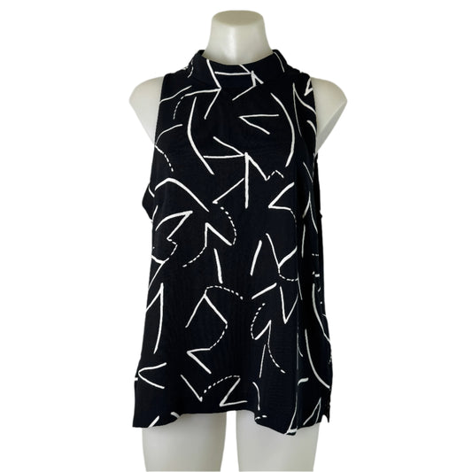 Veronika Maine Sleeveless Black Top - Size 14
